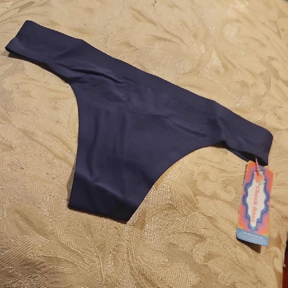 Seamless Navy Blue Thong